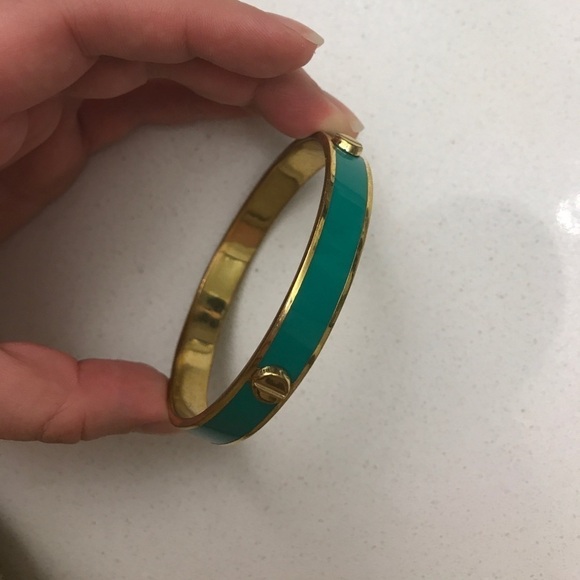 Gold and teal enamel bangle C. Wonder - Picture 3 of 4